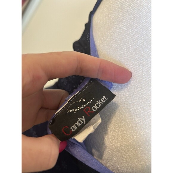 90s Y2K Candy Rocket Slip Dress M USA Dark Fairy Grunge Whimsigoth Asymmetrical - Picture 5 of 6